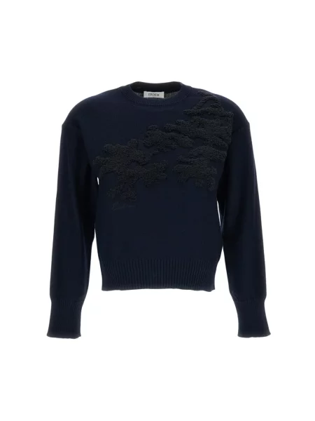 Sweter Erdem wełniany niebieski