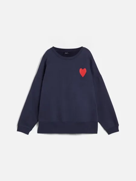 Bluza oversize z bawełny organicznej niebieska