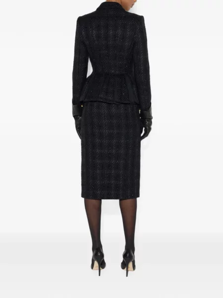 Geacă Elisabetta Franchi din tweed negru