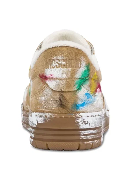 Sneakerși Moschino din piele maro