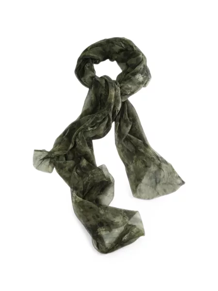 Fular Uma Wang cu model floral cu imagine verde