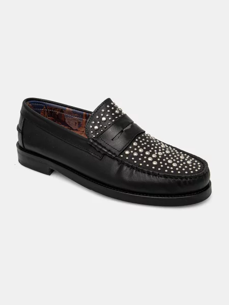 Kožené mokasíny Naked Wolfe Riviera Riviera Black Studs černá