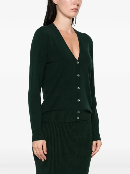 Cardigan Arovescio cu decolteu în V verde