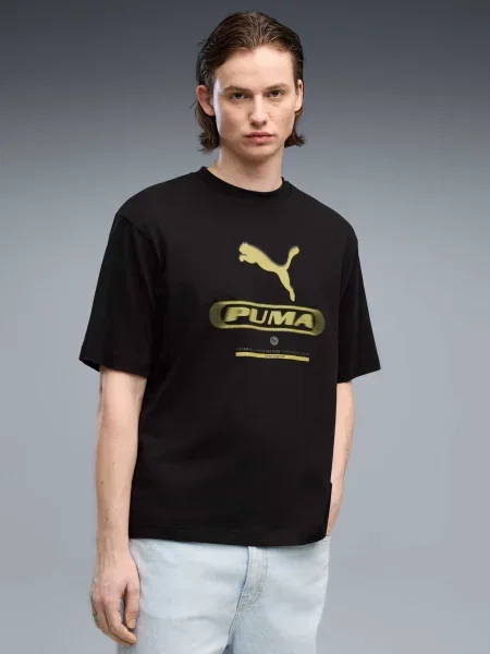 Спортивная футболка Puma в уличном стиле черная