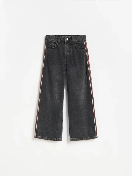 Reserved Джинси super wide leg сірий