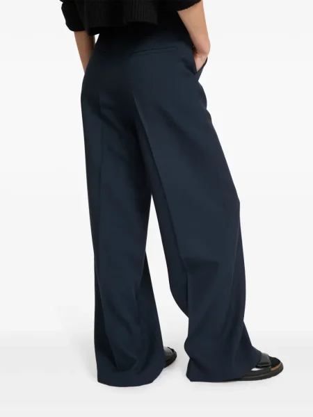 Pantaloni Yves Salomon de lână albastru