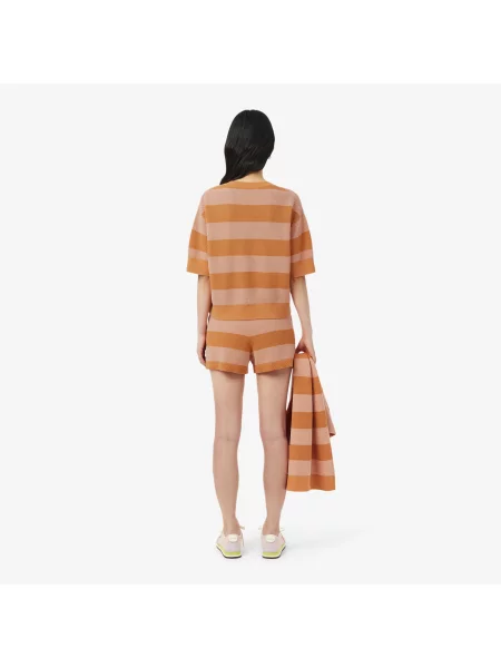 Lacoste Szorty W Paski Regular Fit pomarańczowe