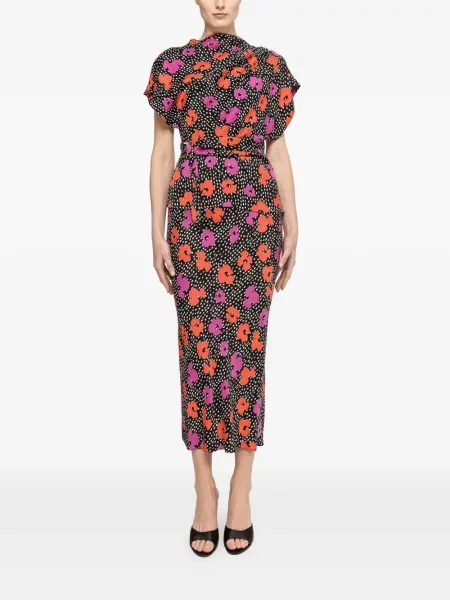 Cămașă Nissa cu model floral cu imagine negru