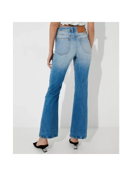 Jeansy dzwony Paco Rabanne z wysoką talią niebieskie