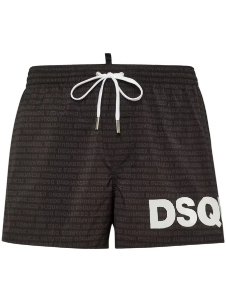 Slip de baie Dsquared2 cu imagine negru