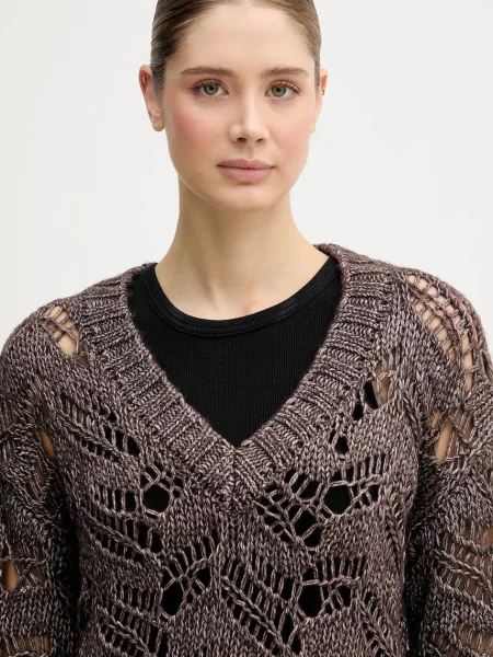 Шерстяной свитер Sisley коричневый