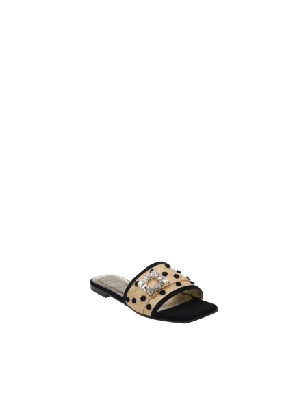 Klapki mules Roger Vivier skórzane w grochy
