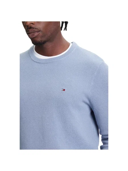 Tommy Hilfiger Pulover Essential celest albastru