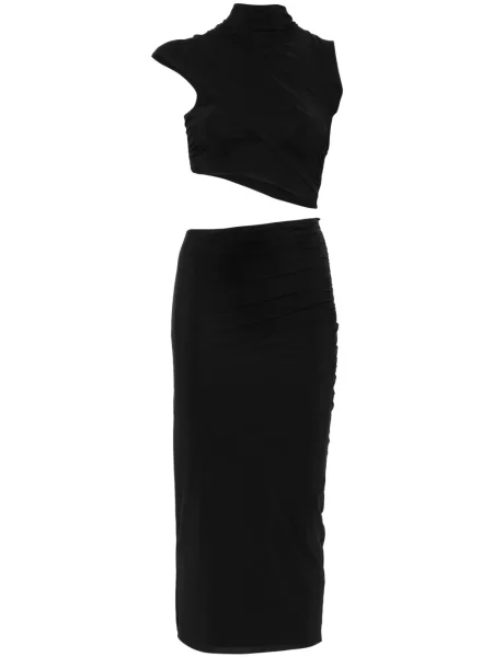 Rochie midi Amazuìn până la genunchi de costum negru