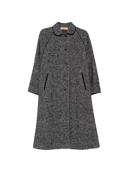 Palton N°21 cu model herringbone negru