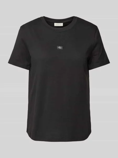 T-shirt o kroju Regular Fit z nadrukiem z logo Calvin Klein Jeans czarna