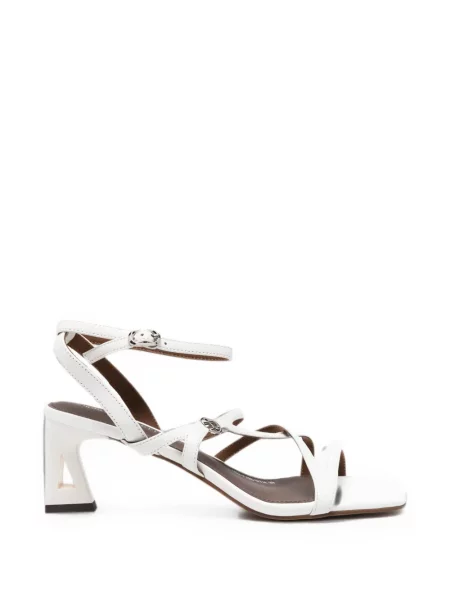Sandale Sergio Moretti Firenze cu imprimeu geometric cu bretele alb