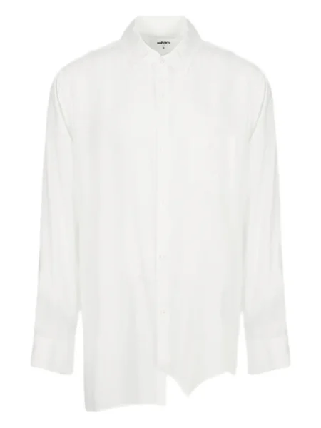 Długa koszula Sulvam asymetryczna biała