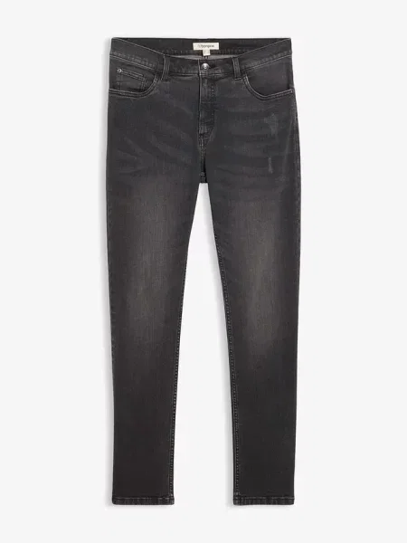 Dżinsy ze stretchem o kroju slim fit straight czarne