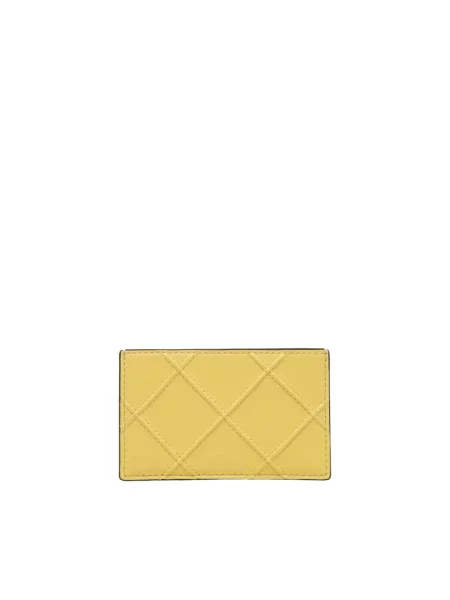 Tory Burch etui na karty skórzane żółty