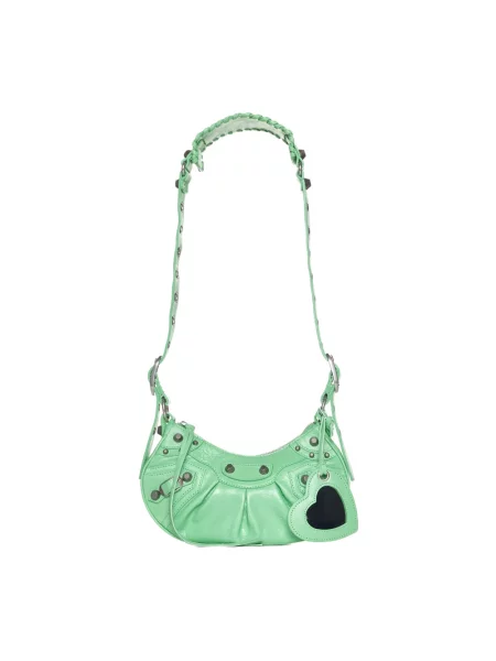 Lniana torebka Balenciaga Le Cagole zielona