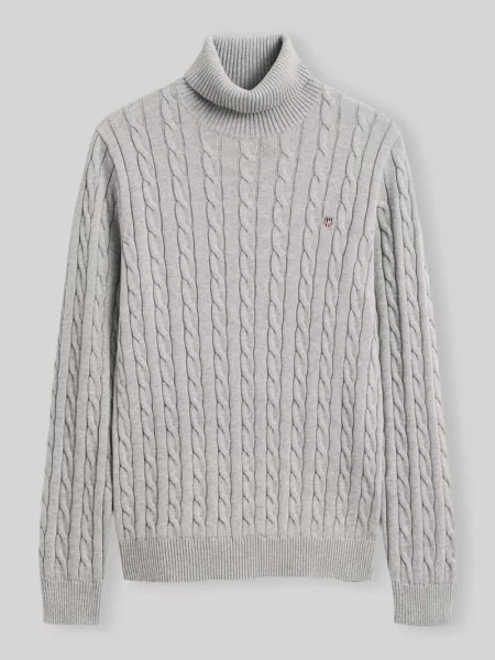 Sweter z dzianiny z prążkowanymi wykończeniami Gant
