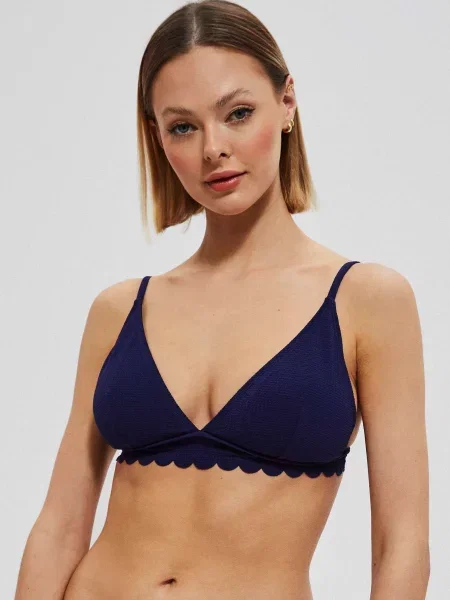 Top Marisse cu volane albastru