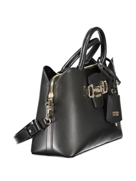 Geantă shopper Guess cu autograf negru