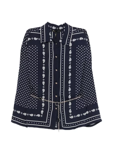 Cămașă Maje cu buline lungă albastru