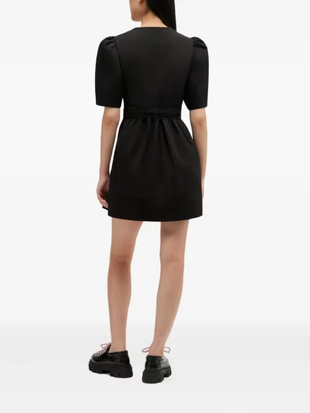 Rochie mini Ganni cu funde de costum negru