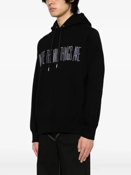 Hanorac cu glugă Sacai cu broderie negru