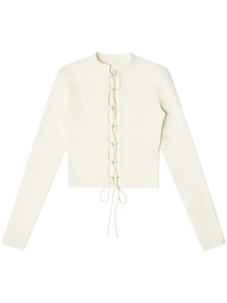 Top Heron Preston sznurowany koronkowy biały