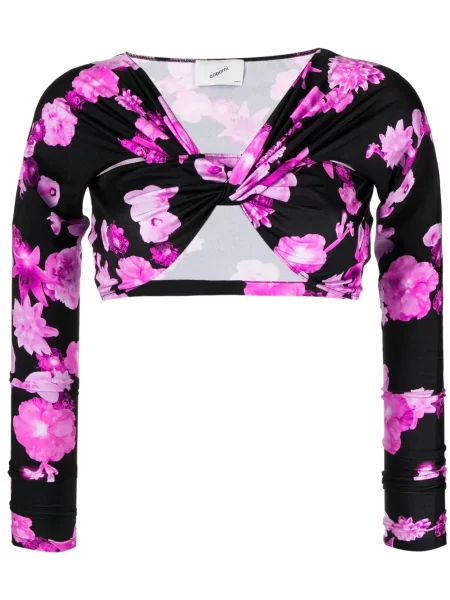 Cropp top Coperni cu model floral cu imagine negru