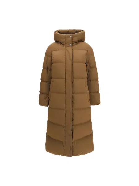 Długi płaszcz Woolrich brązowy