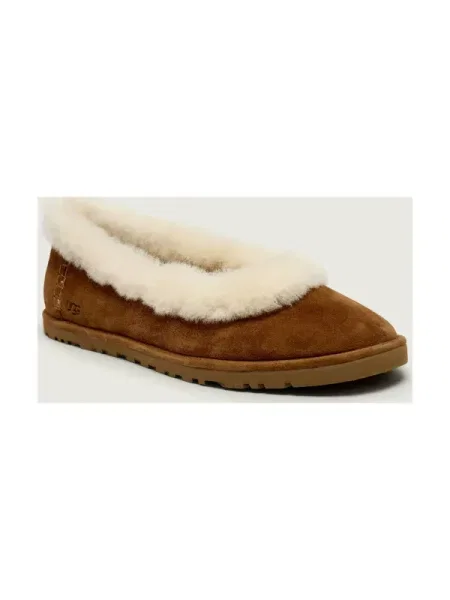 UGG balerini din piele întoarsă Zora Ballet Flat maro