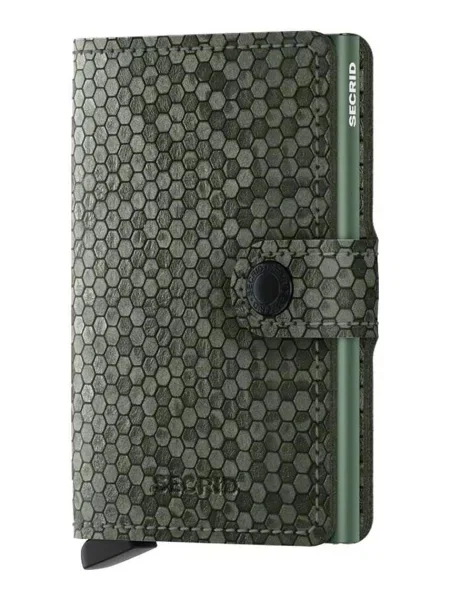 Secrid portofel de piele Miniwallet Hexagon Green verde