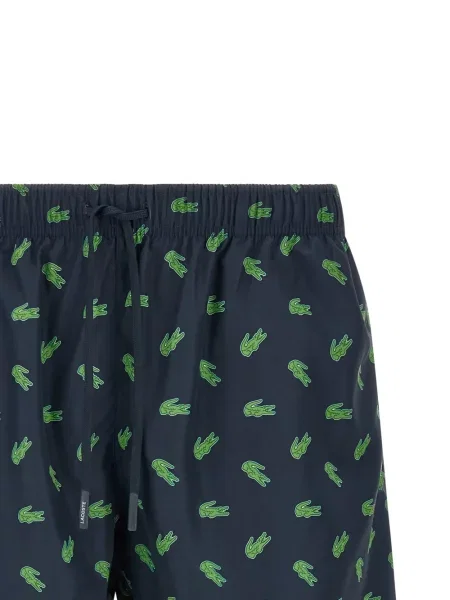 Slip de baie Lacoste cu imagine cu cordon albastru
