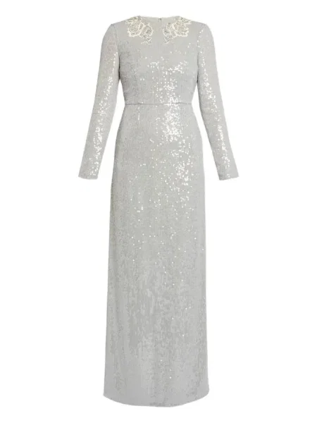 Rochie maxi Erdem lungă de costum gri