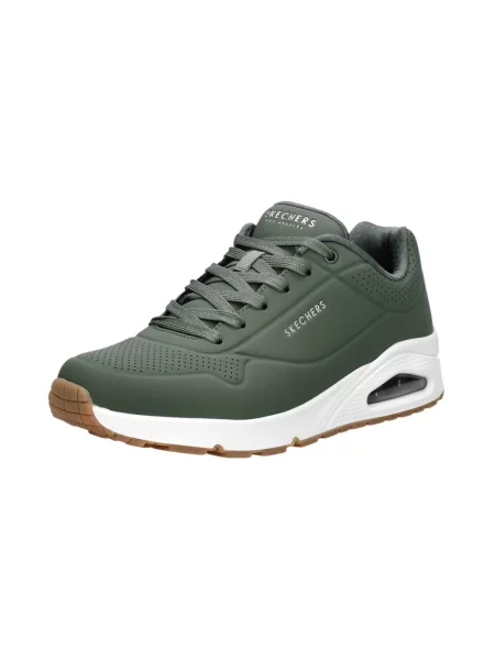 Sneakersy Skechers skórzane zielone