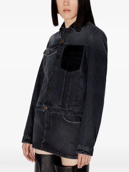 Geacă de blugi Jean Paul Gaultier din piele negru
