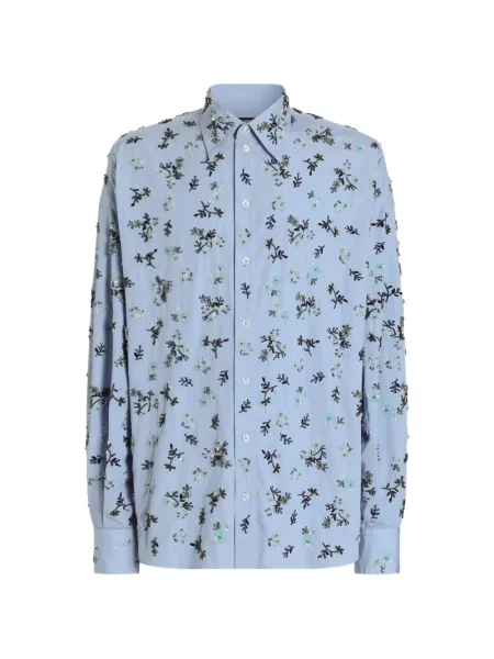 Cămașă Dolce & Gabbana cu broderie albastru