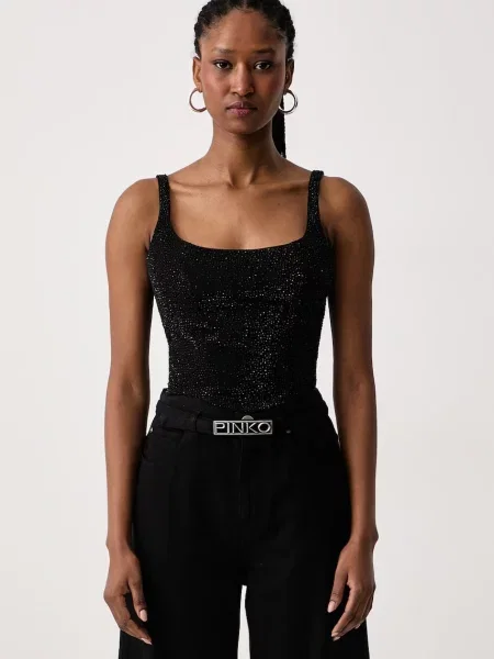 Guess crop top pentru femei din GALA negru