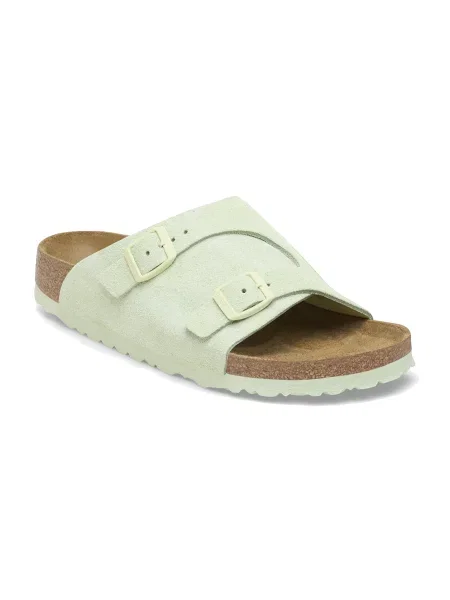 Birkenstock Zürich Suede Leather Regular Fit Kobiety Sandały Birkenstock Zielony Size: 5 brązowe