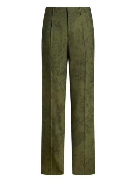 Pantaloni Etro din jacard verde