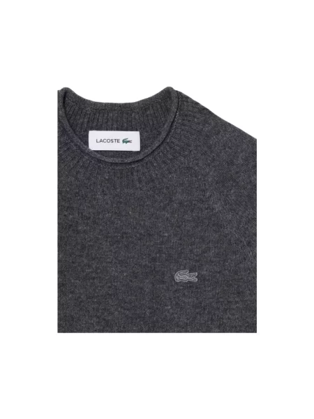 Sweter Lacoste wełniany szary