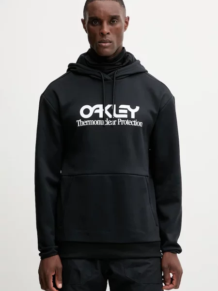 Sportovní mikina Oakley RIDER s kapucí s potiskem černá