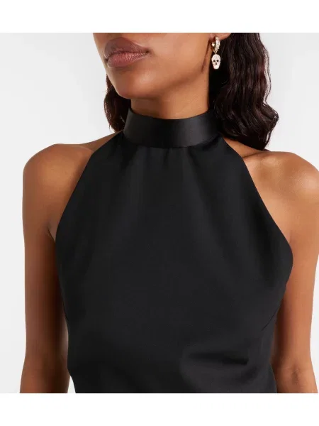 Top Mcqueen din satin negru