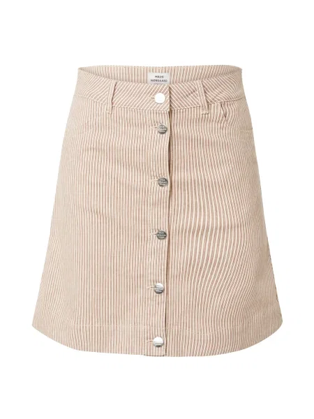 MADS NORGAARD COPENHAGEN Suknja Bromi Ria ecru/prljavo / kestenjasto smeđa bijela