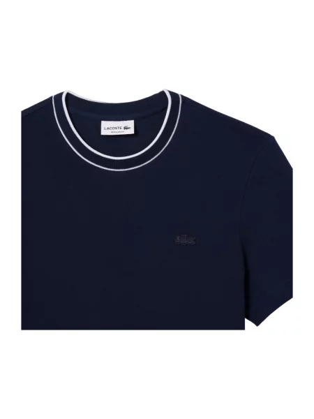 T-shirt o kroju regular fit z mieszanki bawełny Lacoste niebieska