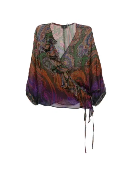 Bluză Etro cu imagine cu model paisley verde